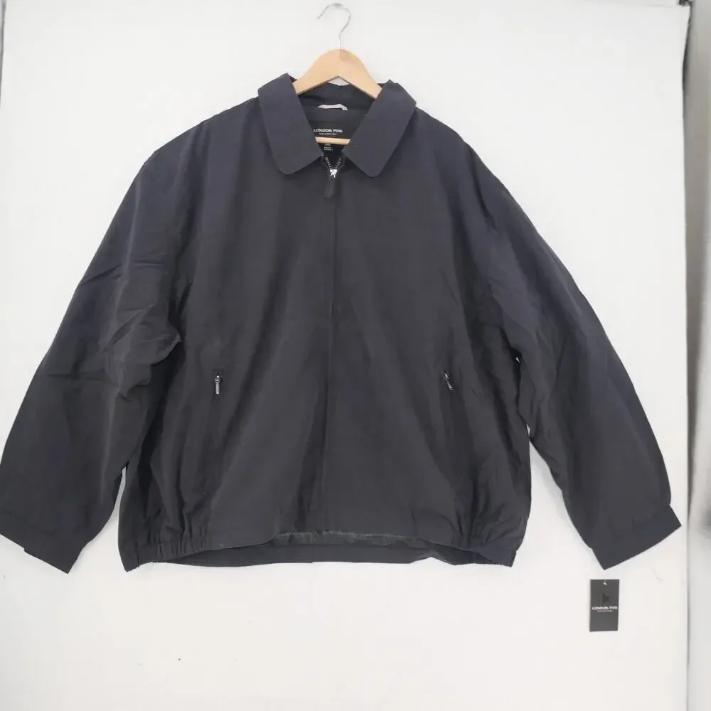NEW London Fog Tall Men's 3XL Auburn Lightweight Golf Jacket Navy Blue